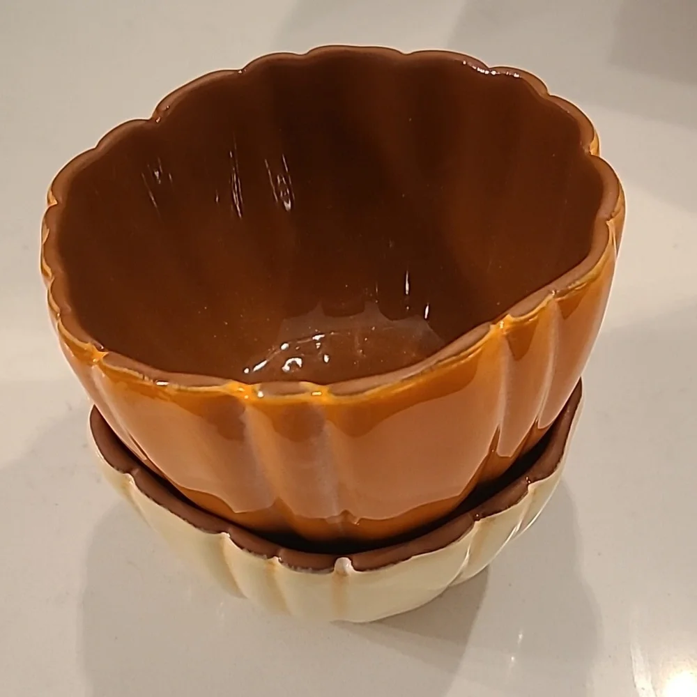 TAG Terracota Glazed Pumpkin Bowls